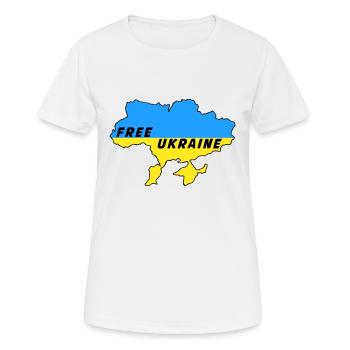 Libre Ukraine Russie Drapeau Fierté Europe de l’Est - T-shirt respirant Femme - blanc - Devant - AI Model Female 172 dark (172cm)