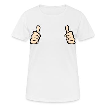 Daumen Hoch - Frauen T-Shirt atmungsaktiv - Weiß - Vorne - AI Model Female 172 dark (172cm)