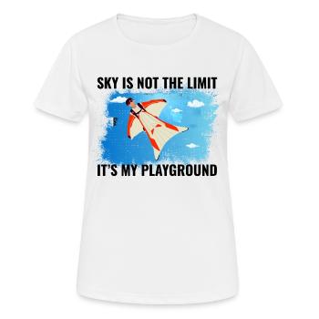 Wingsuit fliegen Base Jumping Fallschirmspringen Wingsuiting - Frauen T-Shirt atmungsaktiv - Weiß - Vorne - AI Model Female 172 dark (172cm)