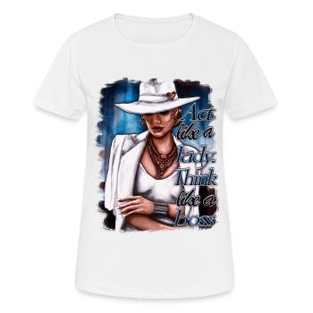 girlboss illustration femme - T-shirt respirant Femme - blanc - Devant - AI Model Female 172 dark (172cm)