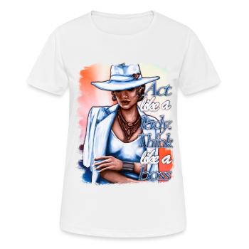 girlboss illustration femme brillante - T-shirt respirant Femme - blanc - Devant - AI Model Female 172 dark (172cm)
