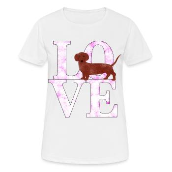Dogs and dachshunds is Dachshund - Women's Breathable T-Shirt - white - Front - AI Model Female 172 dark (172cm)