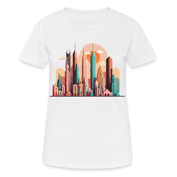 L’aventurier urbain - T-shirt respirant Femme - blanc - Devant - AI Model Female 172 dark (172cm)