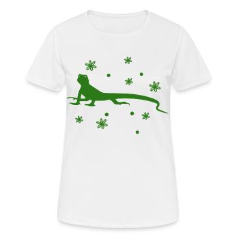 Salamander - Amphibie Tier - Frauen T-Shirt atmungsaktiv - Weiß - Vorne - AI Model Female 172 dark (172cm)
