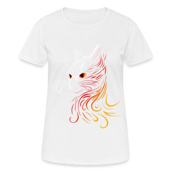 Chat à tête de chat - T-shirt respirant Femme - blanc - Devant - AI Model Female 172 dark (172cm)