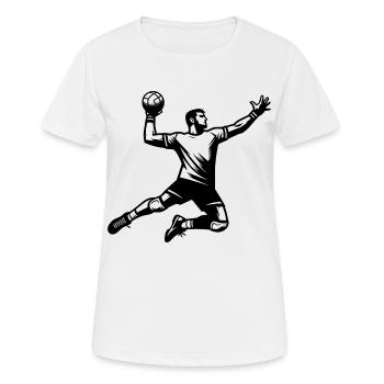 Handball Handballer - Frauen T-Shirt atmungsaktiv - Weiß - Vorne - AI Model Female 172 dark (172cm)