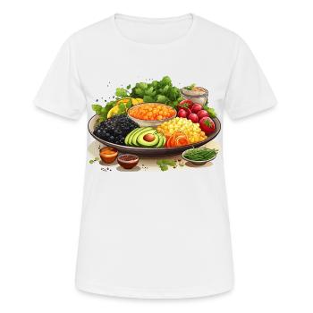 Genuss im Garten - Frauen T-Shirt atmungsaktiv - Weiß - Vorne - AI Model Female 172 dark (172cm)