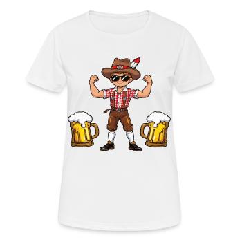 Garçon à Lederhosen Bière JGA Majorque Bavière Alcool - T-shirt respirant Femme - blanc - Devant - AI Model Female 172 dark (172cm)