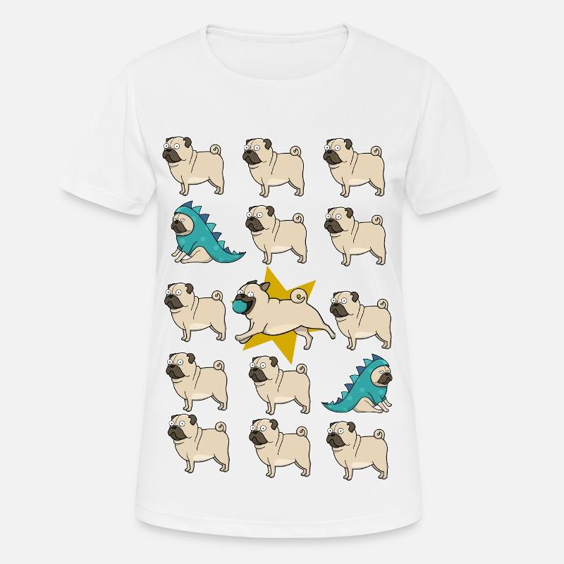 Pug Fun - Women's Breathable T-Shirt - white
