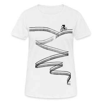Mountainbike Mountainbiken - Frauen T-Shirt atmungsaktiv - Weiß - Vorne - AI Model Female 172 dark (172cm)