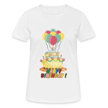 Gâteau d'anniversaire - T-shirt respirant Femme - blanc - Devant - AI Model Female 172 dark (172cm)