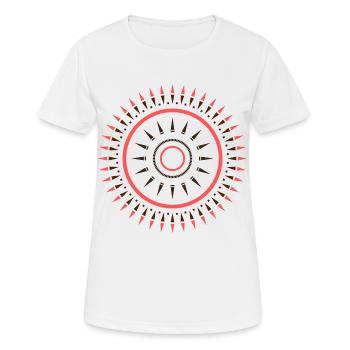 Ethno Muster Erdtöne Koralle - Frauen T-Shirt atmungsaktiv - Weiß - Vorne - AI Model Female 172 dark (172cm)