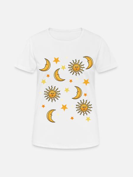 Sun, moon and stars - Women's Breathable T-Shirt - white