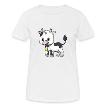 douce vache noire blanche de l’alpage - T-shirt respirant Femme - blanc - Devant - AI Model Female 172 dark (172cm)