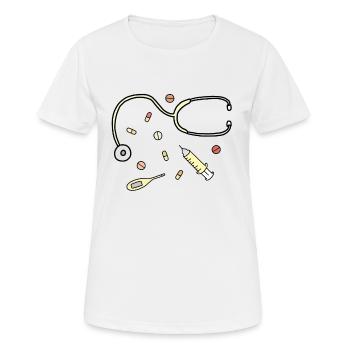 Arzt - Frauen T-Shirt atmungsaktiv - Weiß - Vorne - AI Model Female 172 dark (172cm)