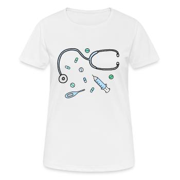 doctor - Frauen T-Shirt atmungsaktiv - Weiß - Vorne - AI Model Female 172 dark (172cm)