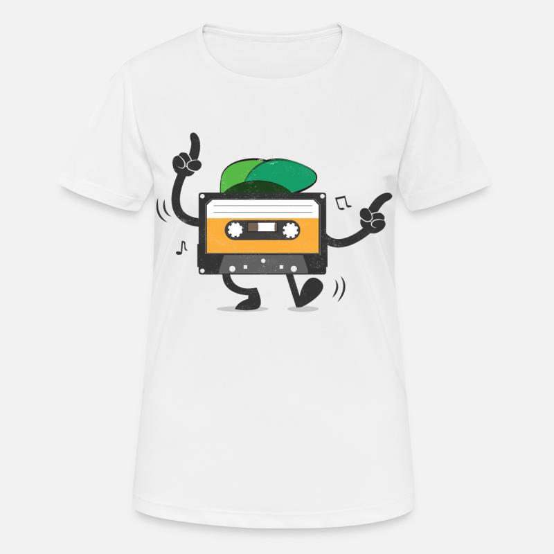 Dancing Cassette Tape Retro Vintage Old School - Women's Breathable T-Shirt - white