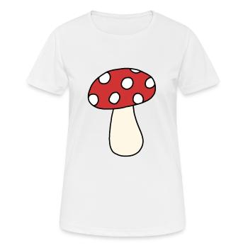Pilz - Frauen T-Shirt atmungsaktiv - Weiß - Vorne - AI Model Female 172 dark (172cm)