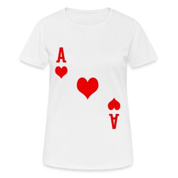 Heart Ace Playing Card Poker Gift Card Player - Women's Breathable T-Shirt - white - Front - AI Model Female 172 dark (172cm)