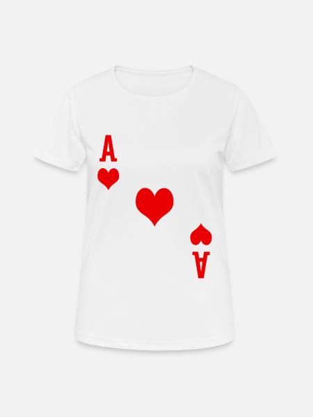 Herzass Spielkarte Poker Geschenk Kartenspieler - Frauen T-Shirt atmungsaktiv - Weiß