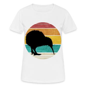 Retro Kiwi New Zealand Vintage New Zealand Travel - T-shirt respirant Femme - blanc - Devant - AI Model Female 172 dark (172cm)
