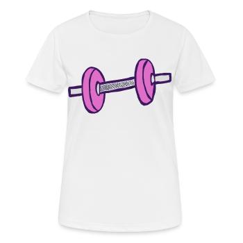 Dumbbell weights - Women's Breathable T-Shirt - white - Front - AI Model Female 172 dark (172cm)