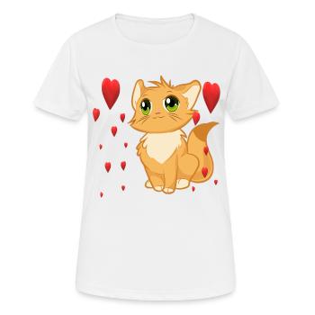 süsse Katze - Frauen T-Shirt atmungsaktiv - Weiß - Vorne - AI Model Female 172 dark (172cm)