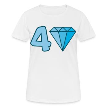 Diamant du 40e anniversaire - T-shirt respirant Femme - blanc - Devant - AI Model Female 172 dark (172cm)