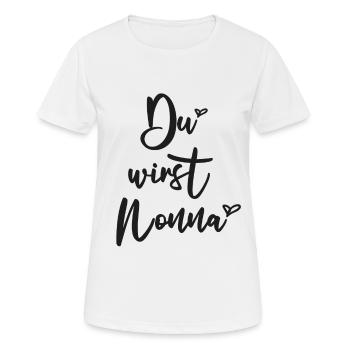 Du wirst Nonna Schweiz wirst Oma Schwangerschaft - Frauen T-Shirt atmungsaktiv - Weiß - Vorne - AI Model Female 172 dark (172cm)