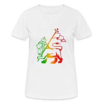 Rasta-Löwe - Frauen T-Shirt atmungsaktiv - Weiß - Vorne - AI Model Female 172 dark (172cm)