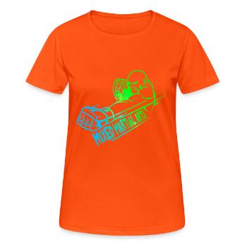 Mixed Martial Arts logo design coloré - T-shirt respirant Femme - orange néon - Devant - AI Model Female 172 dark (172cm)