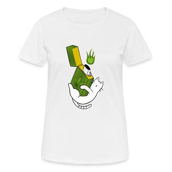 Chatnnabis ganchatman Cannabis-Feuerzeug - Frauen T-Shirt atmungsaktiv - Weiß - Vorne - AI Model Female 172 dark (172cm)