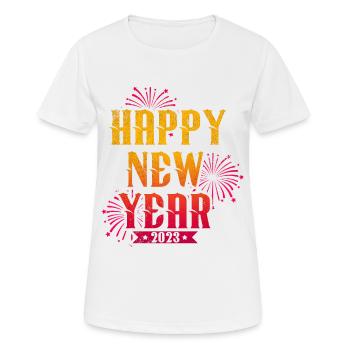 Nouvel An 2023 Réveillon du Nouvel An Bonne année - T-shirt respirant Femme - blanc - Devant - AI Model Female 172 dark (172cm)