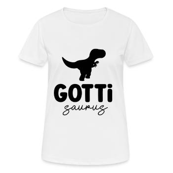 Gotti Saurus Gotti Schweiz Patentante - Frauen T-Shirt atmungsaktiv - Weiß - Vorne - AI Model Female 172 dark (172cm)