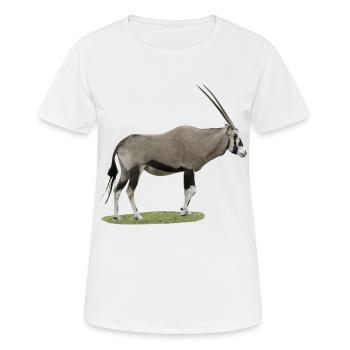 Oryx, der südafrikanische Gamsbock - Frauen T-Shirt atmungsaktiv - Weiß - Vorne - AI Model Female 172 dark (172cm)