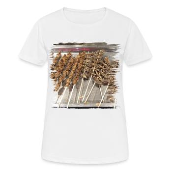 Bist du bereit für einen Insekten-Snack? - Frauen T-Shirt atmungsaktiv - Weiß - Vorne - AI Model Female 172 dark (172cm)
