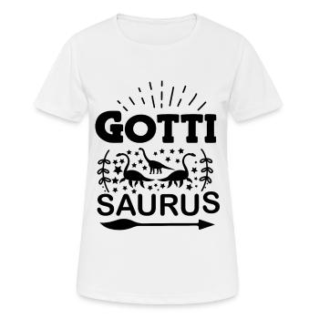 Gotti Saurus Gotti Schweiz Patentante - Frauen T-Shirt atmungsaktiv - Weiß - Vorne - AI Model Female 172 dark (172cm)