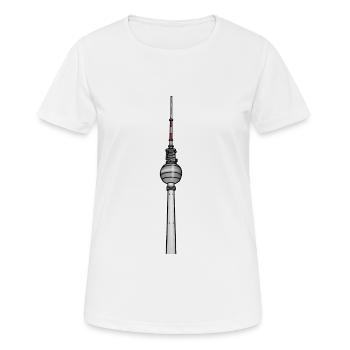 La tour de télévision de Berlin c - T-shirt respirant Femme - blanc - Devant - AI Model Female 172 dark (172cm)