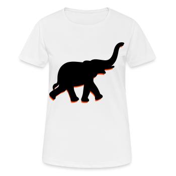 Un gros éléphant avec le tronc - T-shirt respirant Femme - blanc - Devant - AI Model Female 172 dark (172cm)