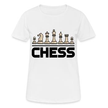 Schachfiguren, Figuren, Schach, Spiel, cool, Hobby - Frauen T-Shirt atmungsaktiv - Weiß - Vorne - AI Model Female 172 dark (172cm)