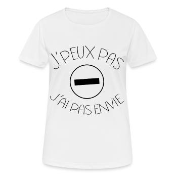 J'peux pas j'ai pas envie panneau sens interdit - T-shirt respirant Femme - blanc - Devant - AI Model Female 172 dark (172cm)