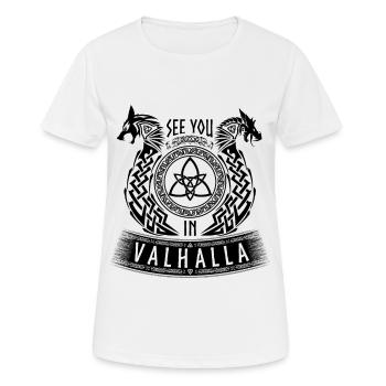 See You In Valhalla Wikinger Germanen Drache Wolf - Frauen T-Shirt atmungsaktiv - Weiß - Vorne - AI Model Female 172 dark (172cm)