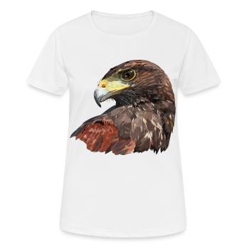 Faucon rouge et noir - T-shirt respirant Femme - blanc - Devant - AI Model Female 172 dark (172cm)