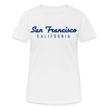 San Francisco California Flat Design - T-shirt respirant Femme - blanc - Devant - AI Model Female 172 dark (172cm)