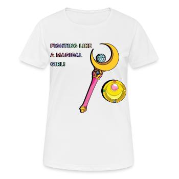 Sailor Moon Se battre comme une fille magique - T-shirt respirant Femme - blanc - Devant - AI Model Female 172 dark (172cm)