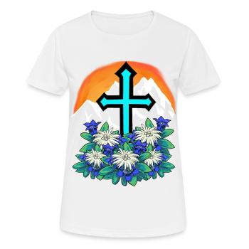 Alps Mountains Mountains Peak Mountain Sports Rock Cross - Women's Breathable T-Shirt - white - Front - AI Model Female 172 dark (172cm)