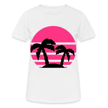 Palm Sunset Holiday - Women's Breathable T-Shirt - white - Front - AI Model Female 172 dark (172cm)