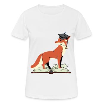 Fuchs Abitur lernen schlau klug Weisheit Weise - Frauen T-Shirt atmungsaktiv - Weiß - Vorne - AI Model Female 172 dark (172cm)