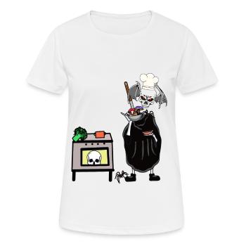 Kochkunst Horror Halloween Geisterstunde Küche - Frauen T-Shirt atmungsaktiv - Weiß - Vorne - AI Model Female 172 dark (172cm)
