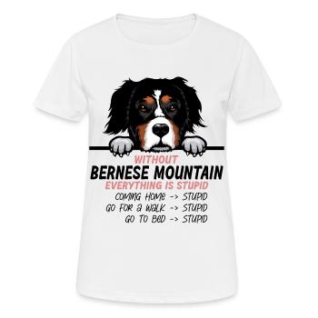 Ohne Bernese Mountain ist alles doof - Frauen T-Shirt atmungsaktiv - Weiß - Vorne - AI Model Female 172 dark (172cm)